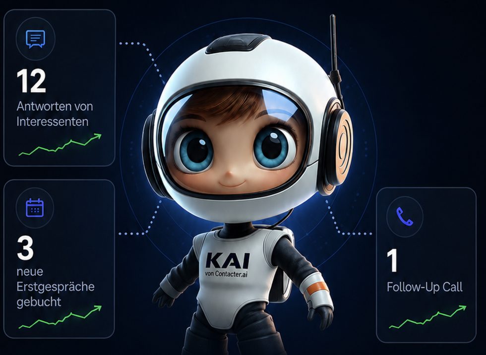 Das Contacter.ai Dashboard – KAI, gesendete Nachrichten, Antworten und Termine in Echtzeit